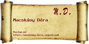 Macskásy Dóra névjegykártya