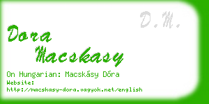 dora macskasy business card