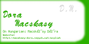 dora macskasy business card